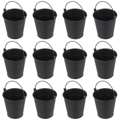 Imagen del producto de Omgoods - Juego de 12 pequeños cubos metálicos con asa, ideales para decoración