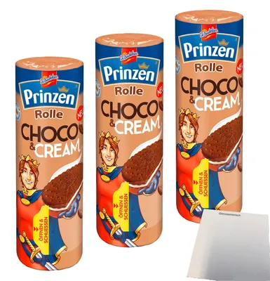 Produktbild von DeBeukelaer Prinzenrolle Choco Cream 3er Pack (3x352g Packung) + usy Block