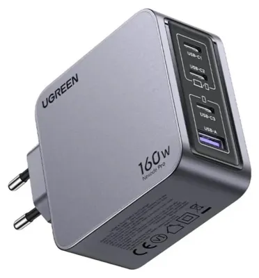 Immagine prodotto di Caricabatterie Ugreen Nexode Pro 160W, Gan, Usb + 3X Usb-C (Grigio)