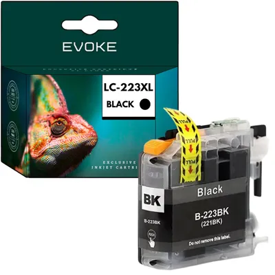 Produktbild von Evoke kompatible Tinte für Brother LC-223 LC223 LC223BK Schwarz 16 ml 480 Seiten DCP-J4120DW J562DW; MFC-J5320DW J4620DW