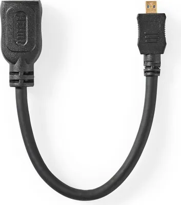 Produktbild von Nedis CVGT34790BK02, 0,2 m, HDMI Typ D (Mikrofon), HDMI Typ A (Standard), 10,2 Gbit/s, Schwarz