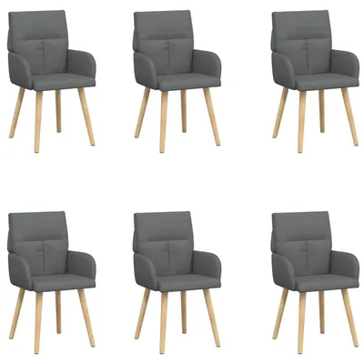 Immagine prodotto di vidaXL Sedie da pranzo, 6 pezzi, tessuto, grigio scuro, 60 x 56 x 96 cm