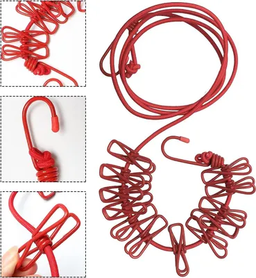 Produktbild von Verstellbare elastische Reise-Camping ausziehbare Wäscheleine - Set von 2