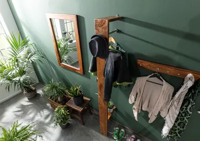 Produktbild von MASSIVMOEBEL24.DE Garderobe Sheesham 36x32x200 walnuss gewachst TORONTO #243