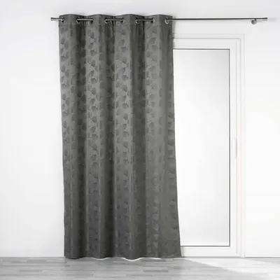 Zdjęcie produktu dla Zasłona zaciemniająca do salonu LUNELLA, żakardowa, wzór miłorząb, 140 x 260 cm