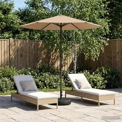 Zdjęcie produktu dla Maison Exclusive - Parasol ogrodowy z podstawą, 230 x 230 cm, poliester, prostokątny, kolor taupe