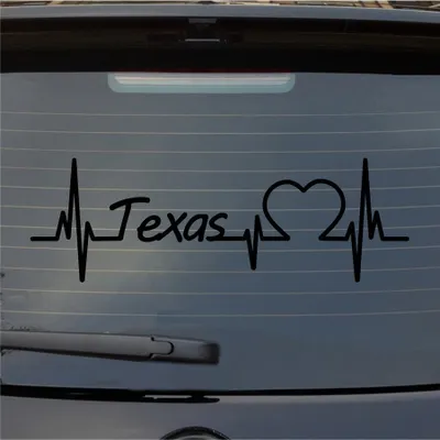 Produktbild von Heckscheibenaufkleber Texas Herzschlag Puls Staat State USA Liebe 55x18 cm Schwarz Matt Auto Aufkleber Sticker