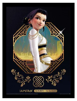 Immagine prodotto di K-Pop Demon Hunters - Poster incorniciato, Zoey PM13466 (45 cm x 35 cm) (nero/oro)