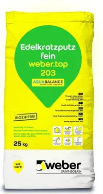 Immagine prodotto di weber.top 203 AquaBalance 1,5 mm 0010 Edelkratzputz fein 25 kg