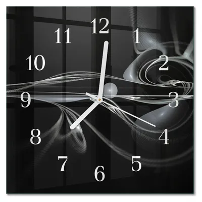 Produktbild von Tulup Glasuhr Wanduhr Küchenuhr Echt-Glas 30x30 cm Modern Dekorativ Geräuschlos Weiße Zeiger - Abstraktion