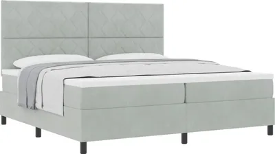 Immagine prodotto di vidaXL Letto a molle con materasso grigio chiaro 200 x 200 cm in tessuto