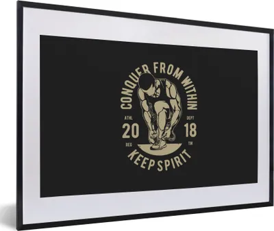 Produktbild von MuchoWow® MuchoWow® Gerahmtes Poster Sport - Zitate - Jahrgang 60x40 cm - Poster mit zchwarzem Bilderrahmen - Schlafzimmer - Plakat in Rahmen - Drucken