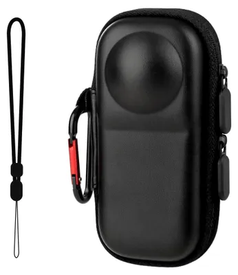 Produktbild von Tasche für die Insta360 X4 Kamera, PolyurethanHartschalen Tragetasche, wasserabweisend, tragbare Aufbewahrungstasche mit Objektivschutz und Handgelenkriemen (Schwarz)