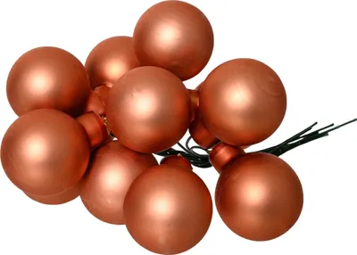 Produktbild von Weihnachtskugeln am Draht 2cm Glas 144 Stück - Brandy matt
