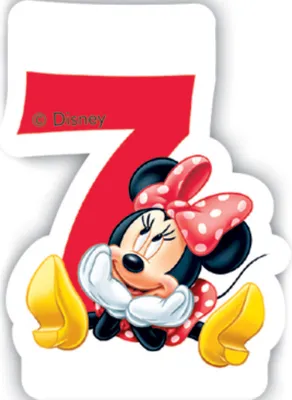 Obrázek produktu pro Minnie Mouse číslované narozeninové svíčky č. 7