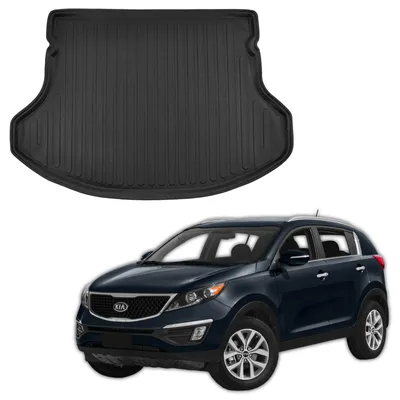 Produktbild von SCOUTT | Kofferraumwanne Laderaumwanne Kompatibel mit Kia Sportage 3 2010-2015, mit Hoher Rand, Kofferraum-Schutzmatte, Geriffelt, Aufrollbar, Schwarz