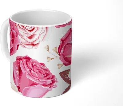 Produktbild von MuchoWow® Tasse Kaffeetasse Kaffeebecher 350 ml Rosen - Collage - Rosa Teetasse - Fototasse - Becher - Keramikbecher - Teebecher - Kaffeetasse - Bürotasse
