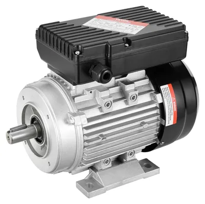 Productafbeelding van VEVOR 0,55 kW elektromotor, 1400 omw/min, AC 220–240 V, 4,5 A, frame B34, eenfasige luchtcompressormotor, 19 mm spiebaan, geschikt voor zowel rechts- als linkslopende toepassingen in landbouwmachines en algemene apparatuur