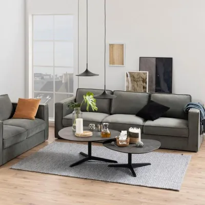 Productafbeelding van Salontafel Bergan Keramiek Zwart Fairba 84cm - Giga Living
