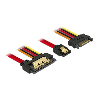 Produktbild von DeLOCK 85228, 0,3 m, SATA III, SATA 7-pin, SATA 22-pin, Weiblich/Weiblich, Schwarz