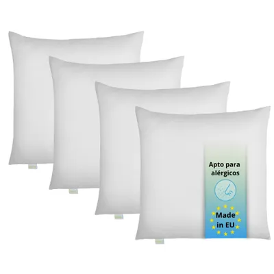 Imagen del producto de Juego de 4 almohadas, 80 x 80 cm, 100 % microfibra, aptas para personas alérgicas, Bodyprotect ECOLine