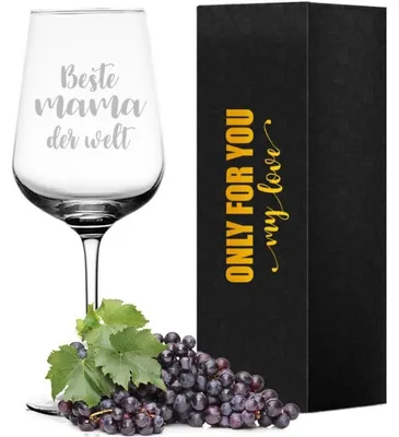 Productafbeelding van Wijnglas met de tekst "Beste mama ter wereld", 435 ml, roodwijn glas, cadeau voor moeder