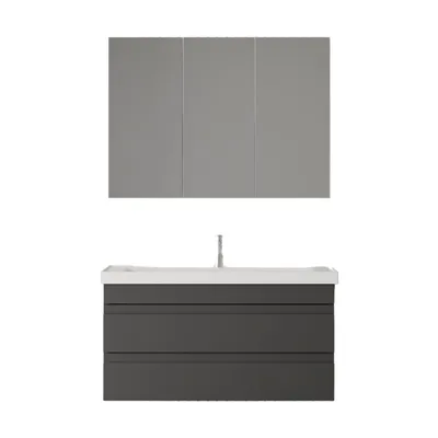 Produktbild von Badmöbel Set Lara| Spiegelschrank Waschbecken Unterschrank 100cm Badezimmermöbel