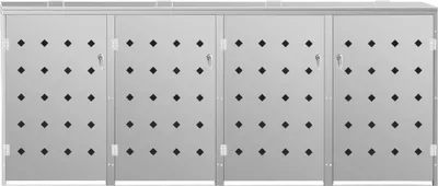 Produktbild von "Winter Sale" Mülltonnenboxen - Silber Mülltonnenbox für 4 Tonnen 240 L Edelstahl DE9919230