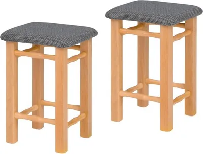 Obrázek produktu pro Kondela Taburetka (2 ks) Kimi - olše / šedá