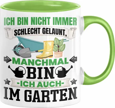 Produktbild von Hobby-Gärtner Geschenk Tasse Ich Bin Nicht immer Schlecht Gelaunt Gärtner Kaffee-Becher (Grün)