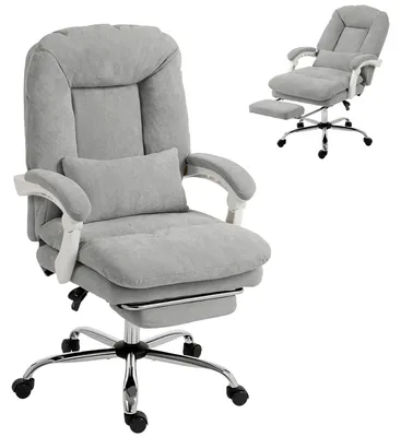 Produktbild von Ergonomischer Bš¹rostuhl, verstellbarer Samt-Bš¹rostuhl mit Lendenwirbelstš¹tze, h?henverstellbar, hellgrau