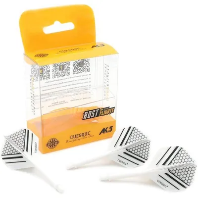 Produktbild von Integrierte Dartschäfte & Flights, weiß, Größe M, 3er-Set