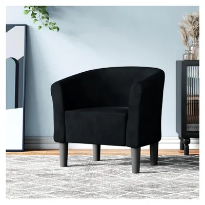 Produktbild von Schwarzer Samtsessel - Elegant und Bequem für Wohnzimmer und Büro, 70x56x68 cm