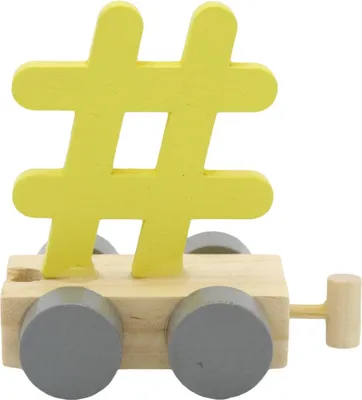 Produktbild von Charl's Toys Zugletter Hashtag Gelb | Buchstaben