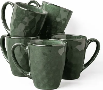 Produktbild von Uminami grünes Tassenset für 6 Personen, modern, spülmaschinenfest, komplettes Set