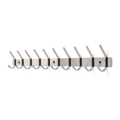 Produktbild von TOJ Living Wandgarderobe 78 cm – Edelstahl Garderobenleiste mit 20 Haken – Wandhaken für Flur, Bad, Küche & Schlafzimmer – matt schwarz