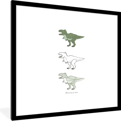 Produktbild von MuchoWow® Gerahmtes Poster Kinderzimmer - Farben - Dinosaurier - Junge - Mädchen - Kinder 40x40 cm - Poster mit Schwarzem Bilderrahmen Wandposter Rahmen Foto Bilder - Poster - Plakat im Rahmen