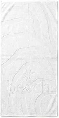 Imagen del producto de Toalla de playa de algodón, 100x200 cm, blanca, para la playa