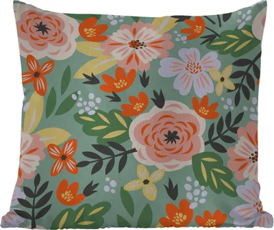 Produktbild von MuchoWow® Outdoor Kissen - Blumen - Illustration - Muster - 40x40 cm - Wetterfest - Lounge Kissen - Kopfkissen - Interieur - Polster mit Bild