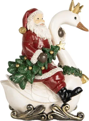 Produktbild von Clayre & Eef Weihnachtsdekorationsfigur Weihnachtsmann 13x10x16 cm Rot Kunststoff