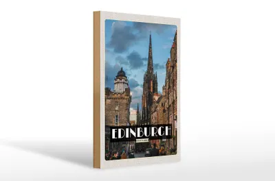 Produktbild von Holzschild Reise 20x30cm Edinburgh Scotland Altstadt