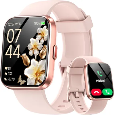 Produktbild von Smartwatch Damen mit Telefonfunktion/Whatsapp, 1.85" Smart Watch Fitness Tracker mit Herzfrequenz/Schlafmonitor, 10 Tage Akku, 120+ Sportmodi 3ATM Wasserdicht Fitnessuhr Damen für Samsung/Android/iOS