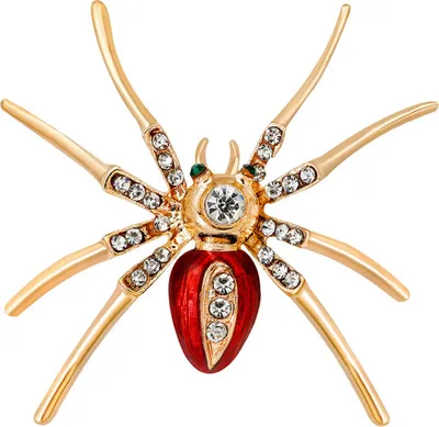 Produktbild von Mode Spinne Geschenk Frauen Kragen Brosche Pin Clip Schal Hochzeit Party Schmuck-Rot
