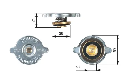Produktbild von GATES RC113 Kühlerdeckel Kühlmittelbehälter 1,0 Bar 15 PSI für BMW 3 Limousine (E30) 5 Limousine (E28) für LAND ROVER Defender SUV (L316) für PORSCHE