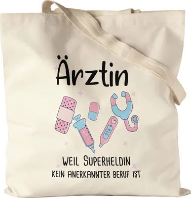 Produktbild von Ärztin Weil Superheldin Kein Anerkannter Beruf Ist Jutebeutel Stoffbeutel Canvas  Geschenk Danke Sagen