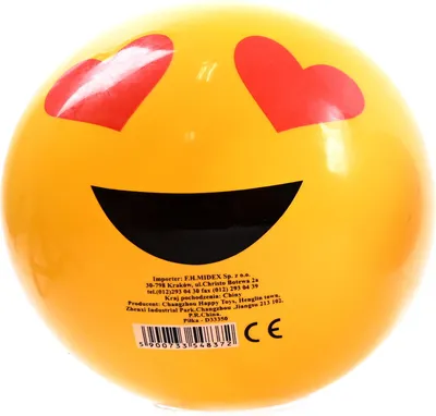 Produktbild von Kinder Gummiball Emoticon Smiley 23cm - Bunter Spielball für Garten, Strand & Schule