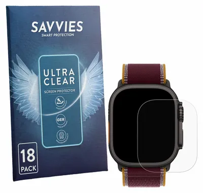 Produktbild von 18x Für Apple Watch Ultra 4 (49 mm) Schutzfolie Savvies Displayschutz Display Schutz Folie Klar Transparent