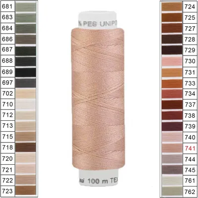Produktbild von Nähgarn 100m Unipoly 120 Tex14x2 Polyester Nähfaden Nähmaschinengarn Farben 5v6 , Farbe:741