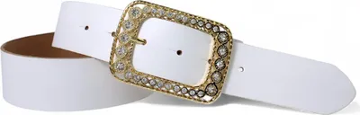 Produktbild von FRONHOFER Damen Ledergürtel 4 cm mit goldener Strass Gürtelschnalle, echt Leder