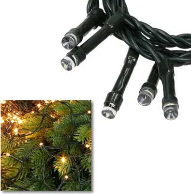 Imagen del producto de ECD Germany: Guirnalda de luces LED para Navidad con 720 LEDs, 54 metros, luz blanca cálida, apta para interior y exterior, IP44. Iluminación navideña, guirnalda de luces para el árbol de Navidad, con cable verde